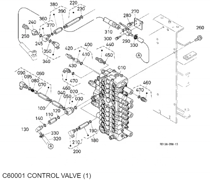 KX121 KX121-3ST RD138-61135 RD138-61134 MIAN CONTROL VALVE