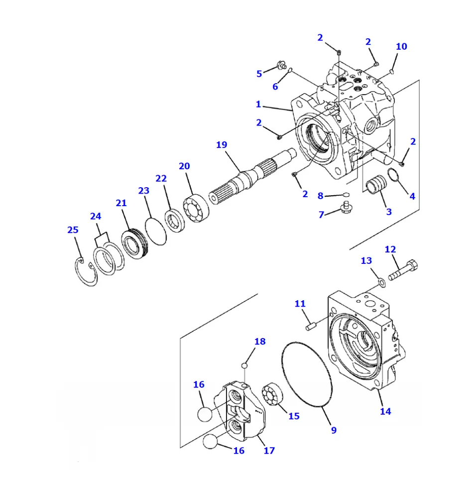 Power Parts 708-1T-01771 FD50AYT-10 708-1T-00711 Hydraulic Pump 708-1T-00710 WA380-6 Wheel Loader Gear Pump