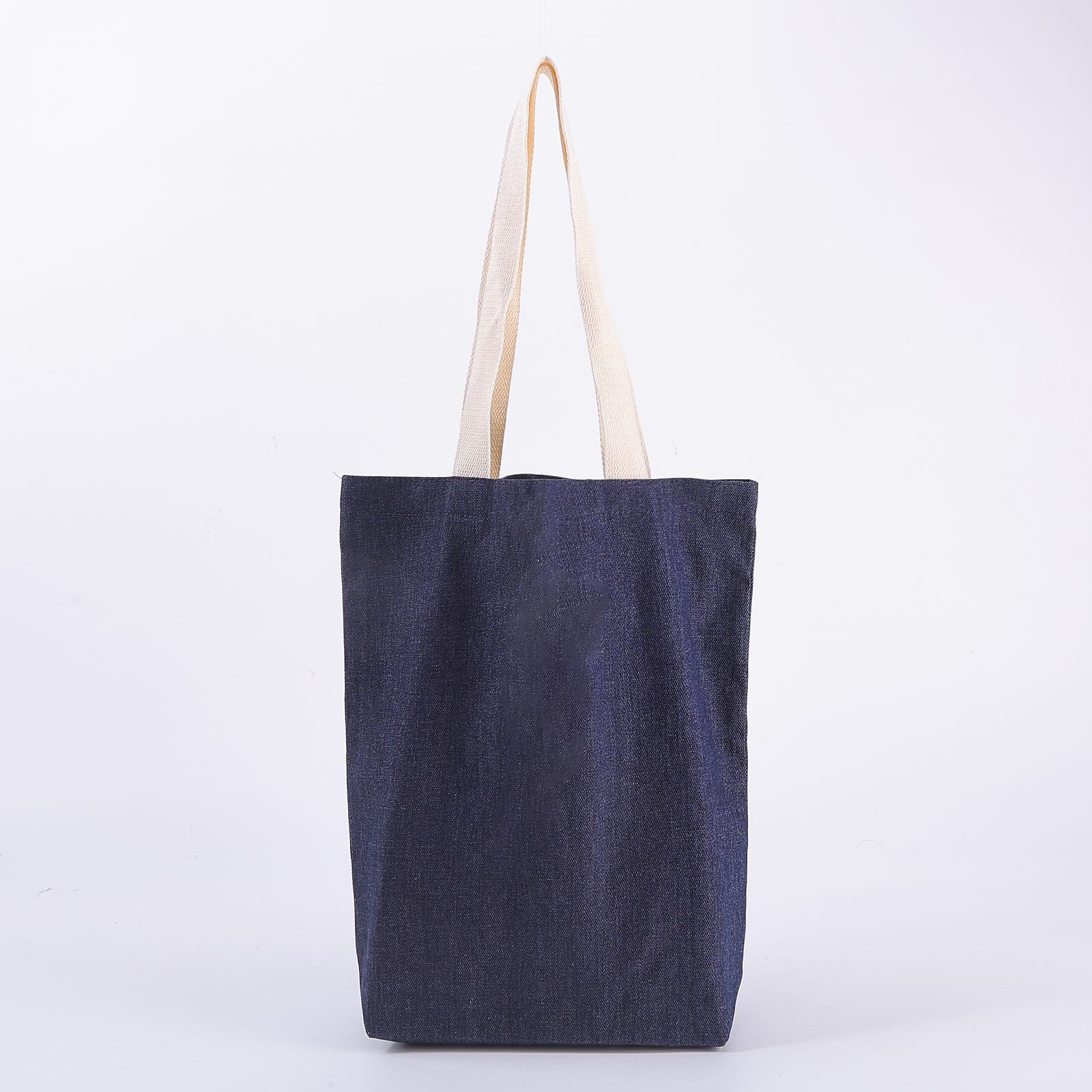 Wholesale Customizable Heavy Duty Denim Tote Bags with Long Handles Super Capacity for Shopping Use
