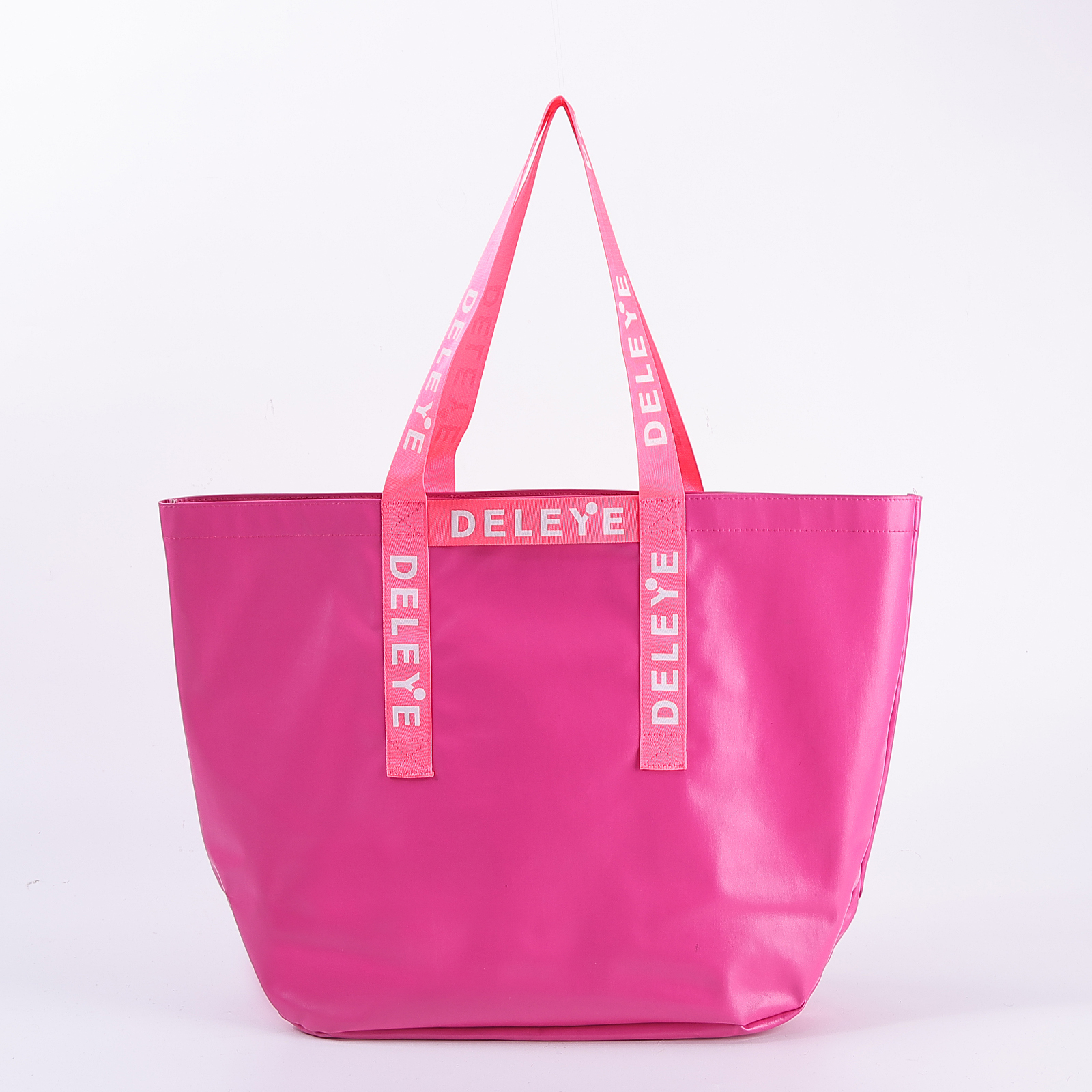 New Design Eco-Friendly Pink PU Leather Tote Shopping Bag Reusable Promotional Custom Logo Printing Cartoon Pattern for Packing