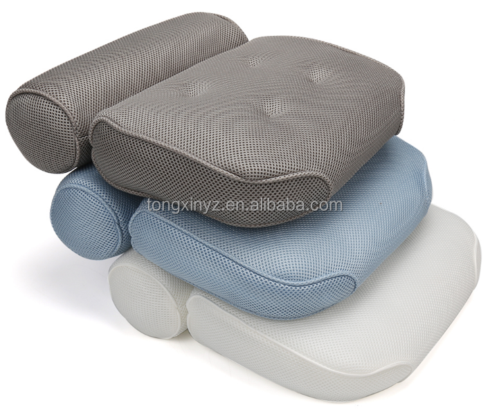 Modern 3D Mesh Fabric Pillow Headrest Backrest for Bath Spa for Home Hotel Bathroom Relaxing Bathing in Hot Tub and Bathtub