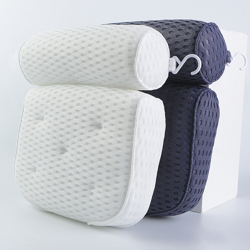 Modern 4D Bath Pillow with Neck Head Shoulder Back Support Hot Tub Headrest Bath Tub Cushion Accessory for Bathroom