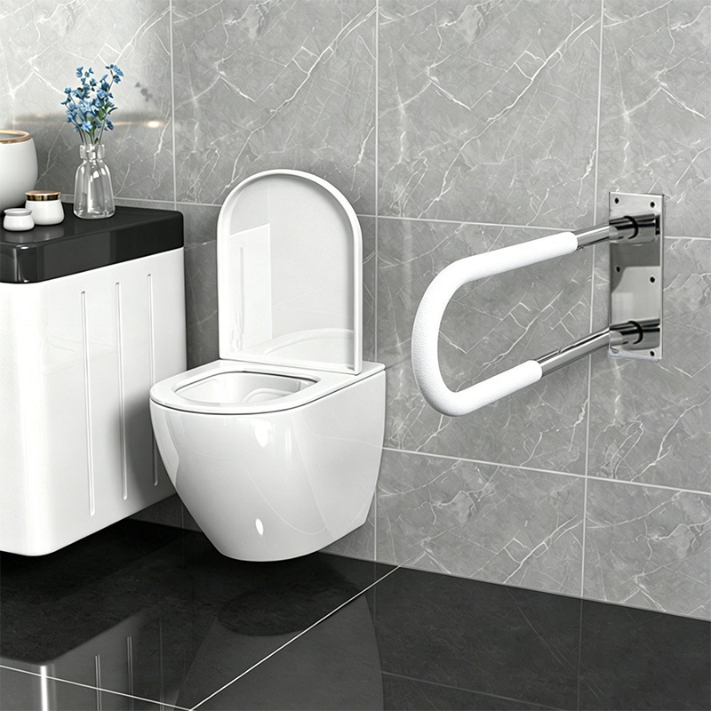 Modern Minimalist PU Stainless Steel Bathroom Bathtub Anti-Slip Anti-Rust Wear Resistant Handrail Elderly Safety Handle