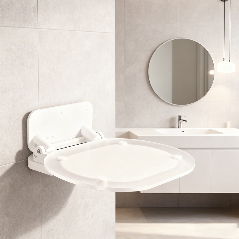 Wall Mounted Folding Shower Seat - Space Saving Shower Bench, Stainless Steel Bathroom Chair