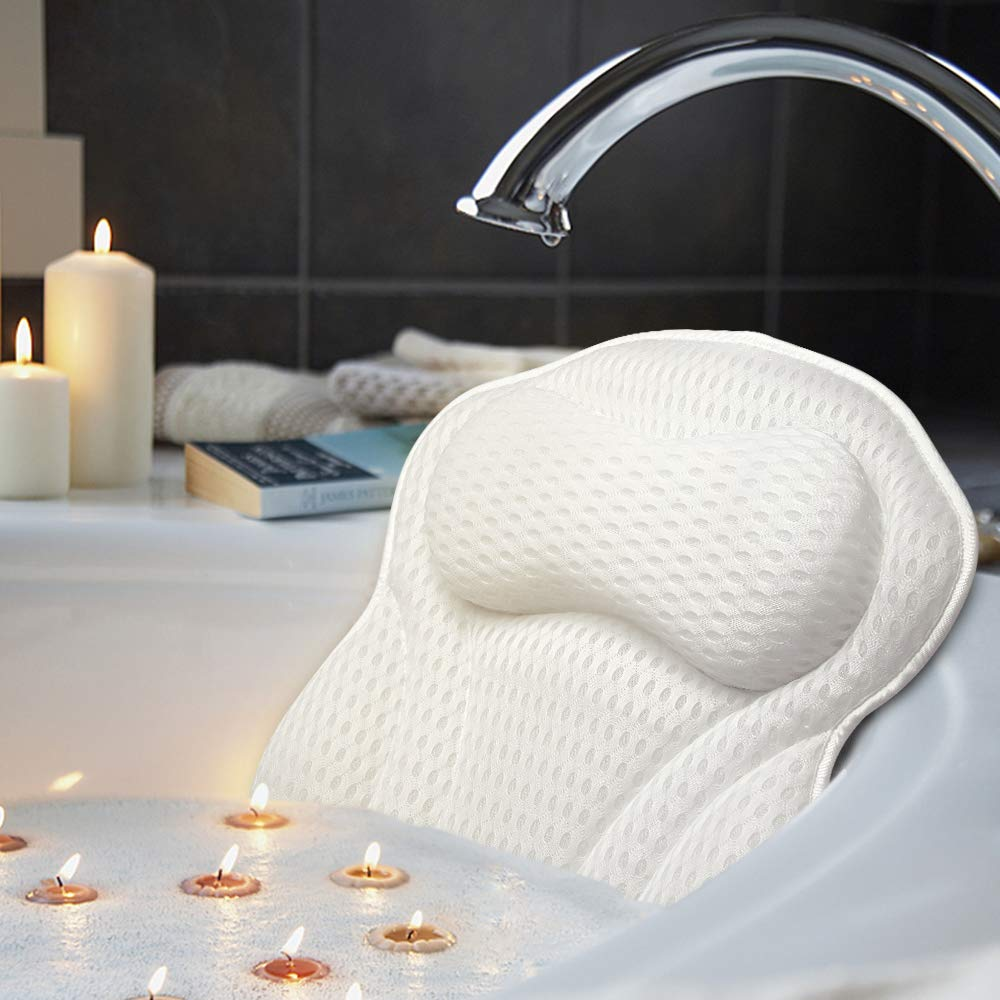 Hot Selling Modern PVC 3D Air Mesh Spa Bath Pillow Soft and Washable for Bathtub Use for Baby's Head Massage