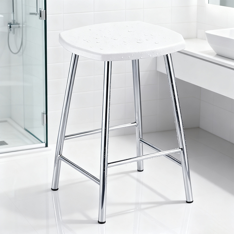 Anti-Slip Safety Shower Chair - Modern Stainless Steel Frame, Durable Seat for Home Care & Hotels