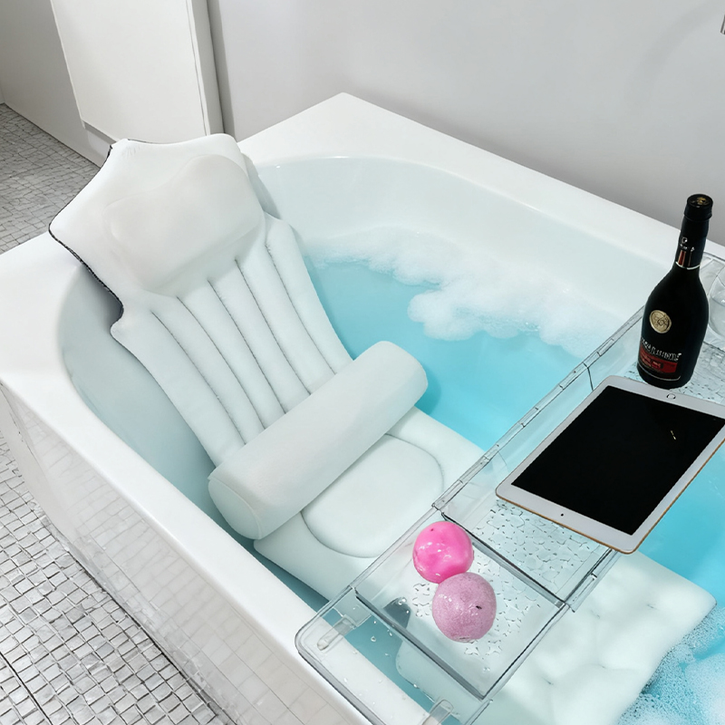 Bathtub Pillow Luxury Full Body - 4D Air Mesh Spa Bath Pillow, Head and Back Support for Jacuzzi
