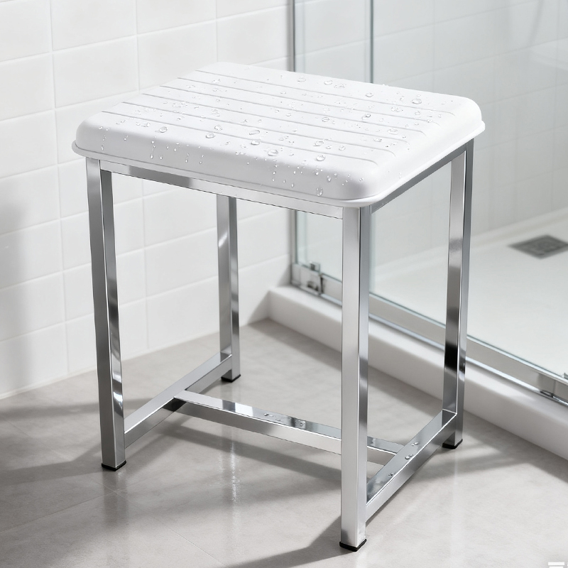 Stainless Steel Shower Chair - Modern Design with Anti-Slip Safety, Durable Seat for Home and Hotel Use