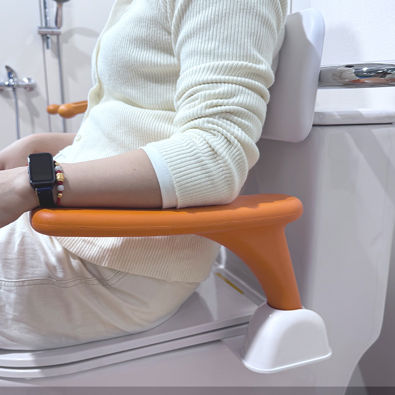Matte White Stainless Steel Holder with PU Foam Waterproof Backrest for Disabled Toilets in Bathroom