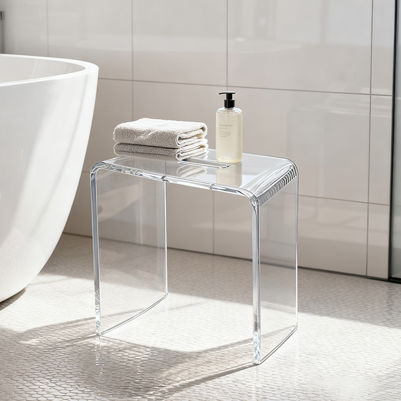 Solid Surface Pure Acrylic Eco-Friendly Shower Bench Toilet Stool for Shower Room with 5 Year Warranty