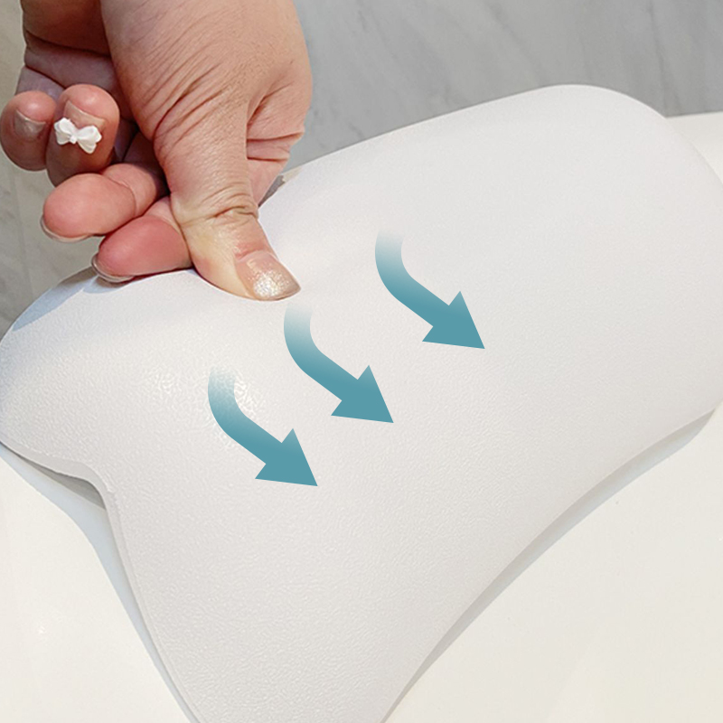 Comfortable White PU Adult & Baby Bath Pillow Bathroom Use & Bathtub Bathing