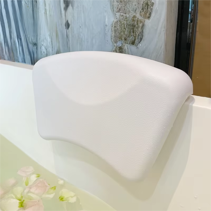 Modern Home Use Bathing Head Pillow Non-Slip Reclining Backrest Cushion Comfortable PU Bathtub Headrest for Bathroom or Travel