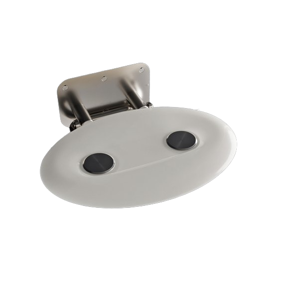 Hydrorelax Modern Stainless Steel Wall-Mounted Easy-Folding PU Shower Seat for Bathrooms and Hospitals Shower Room Accessory