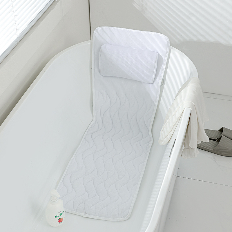 Bath Pillows for Bathtub - 3D Mesh Luxury Bath Pillow with Suction Cups, Waterproof Bathtub Cushion for Adults