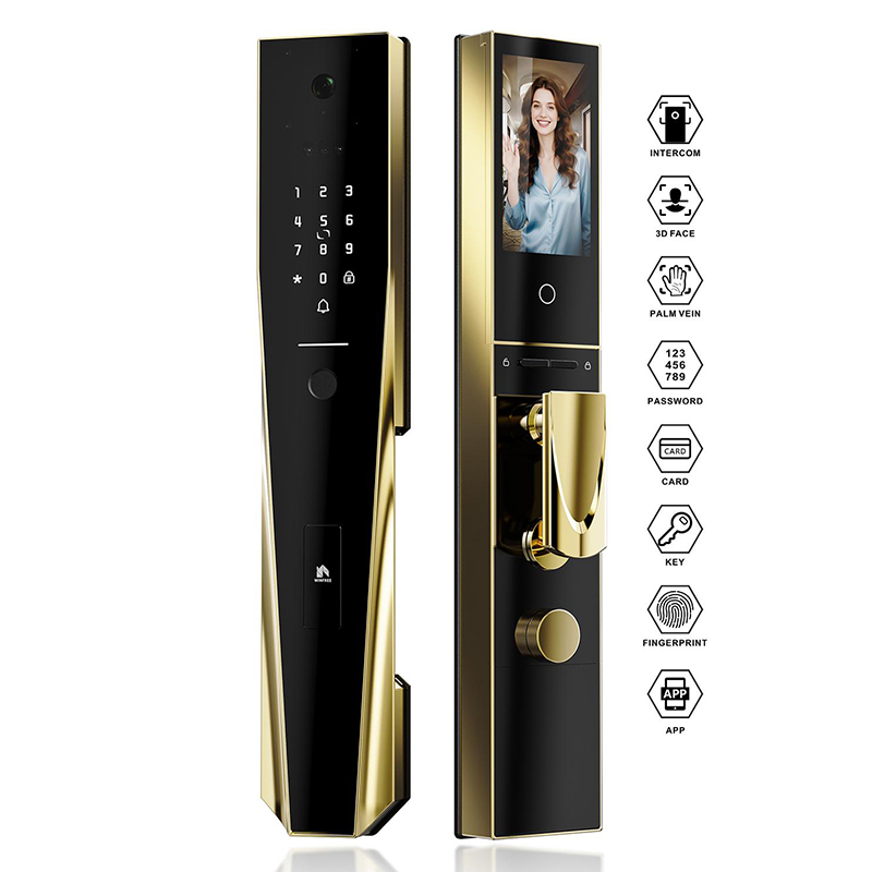 Luxury 3D Face Digital Lock Tuya Palm Recognition Smart Lock - Biometric Front Door Security