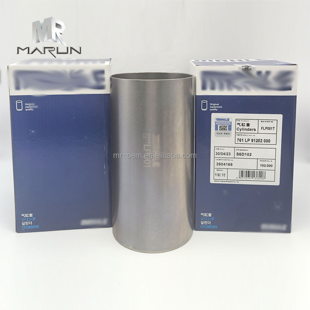 3904166 S6D102 Original Cylinder Liner for Excavator PC200-6 Construction Machinery Engine Parts
