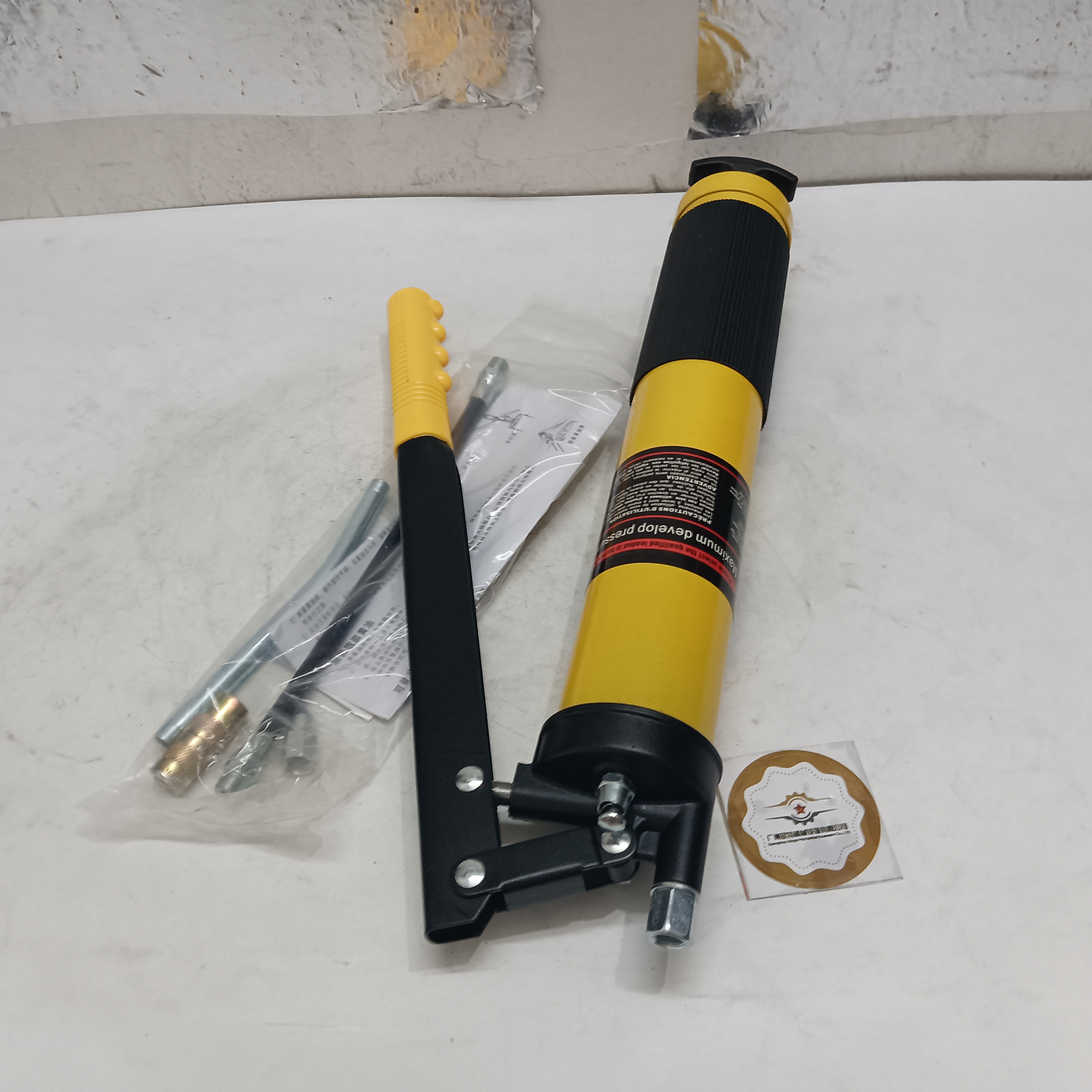 Excavator Parts Design Lever Action Types of Hand Grease Pump Dual Piston 600CC Heavy Duty Manual Grease Gun